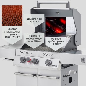 Газовый гриль PRIMELINER S3 комплектация Делюкс (Delux)